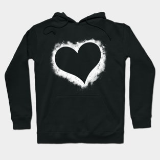 Heart grunge paint splatter black and white Hoodie